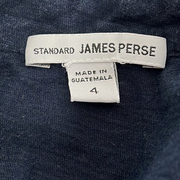 JAMES Perse Standard Button Placket Drawcord Waist Blouson Style Utility Dress - Picture 6 of 8